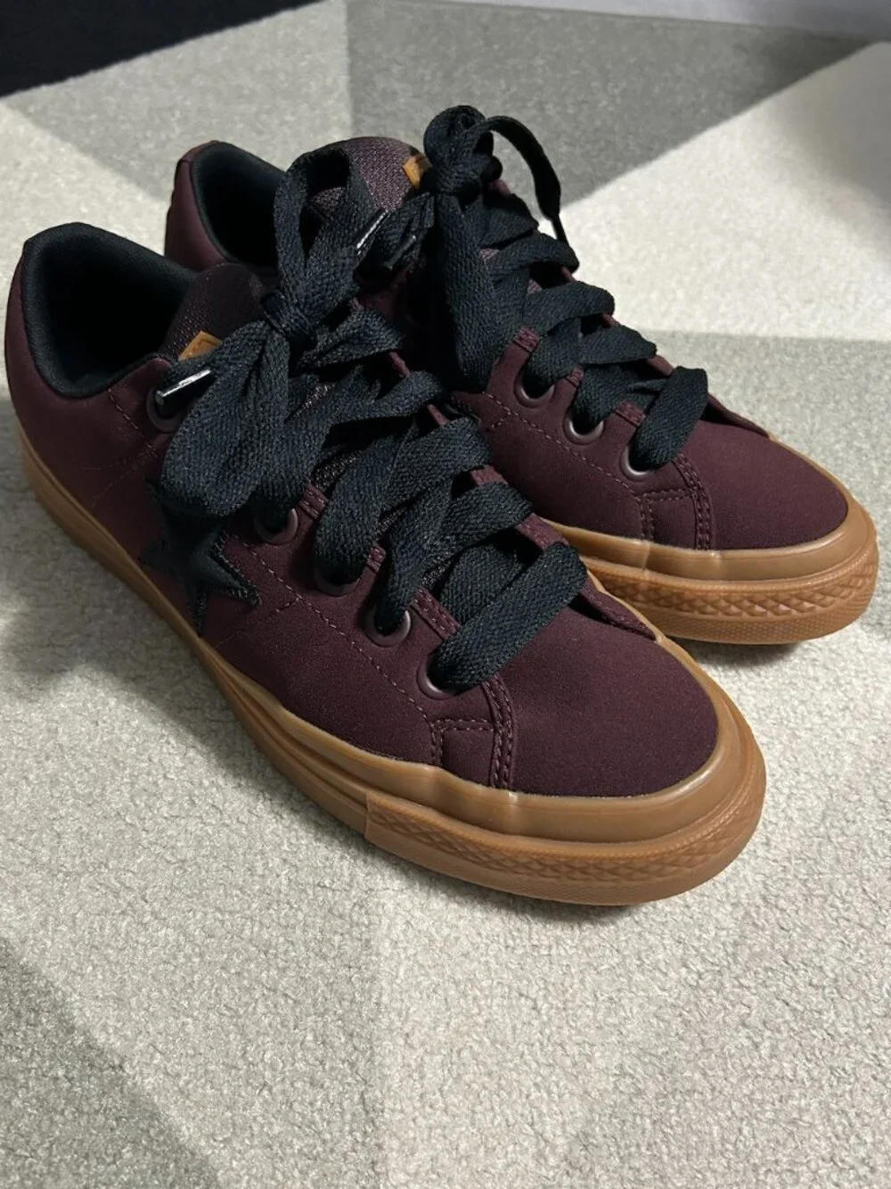 Converse One Star Puffed Bloodstone/Black/Gum Skate Sneaker Men's 9/Women's 10.5